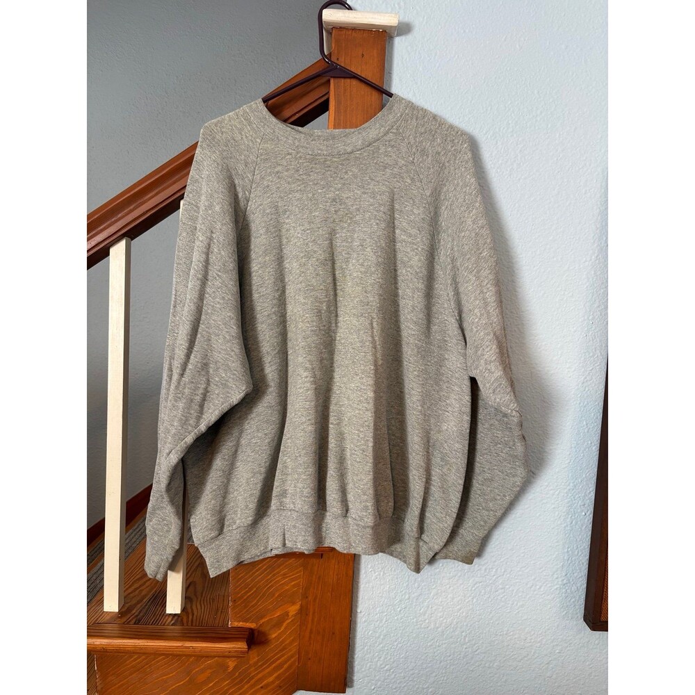 Fruit of the loom Vtg 80s 90s boxy gray blank crewneck sweatshirt 3xl biggie